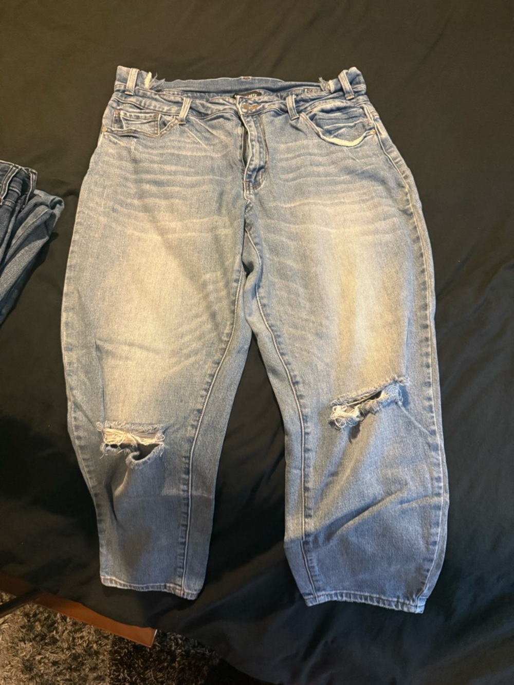 Fashion Nova Light Blue Distressed Boyfriend Jeans
